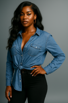 Denim Button-Down Shirt – Relaxed Fit