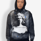 “Hand-finished Medusa hoodie inspired by Isaiah 54:17” “Limited edition faith-based streetwear hoodie” “Hand-distressed luxury hoodie with fabric infusion detail”